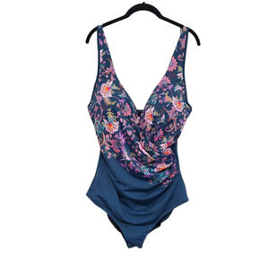 Seekers Essentials Australia One Piece Swimsuit Floral Print US Size 20